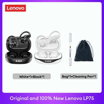 New Original Lenovo LP75 2/3/5pcs TWS Bluetooth V5.3 Earphones Wireless LED Digital Display Headphones IPX5 Waterproof Headset