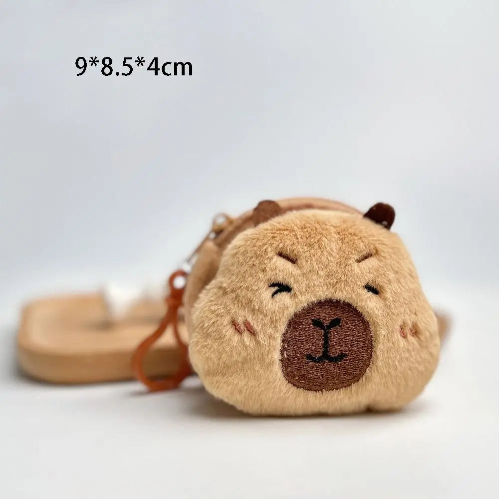 New Creative Capybara Anime Plush Coin Purse Fashion Kawaii Mini Coin Purse Round Cartoon Bags Pendant