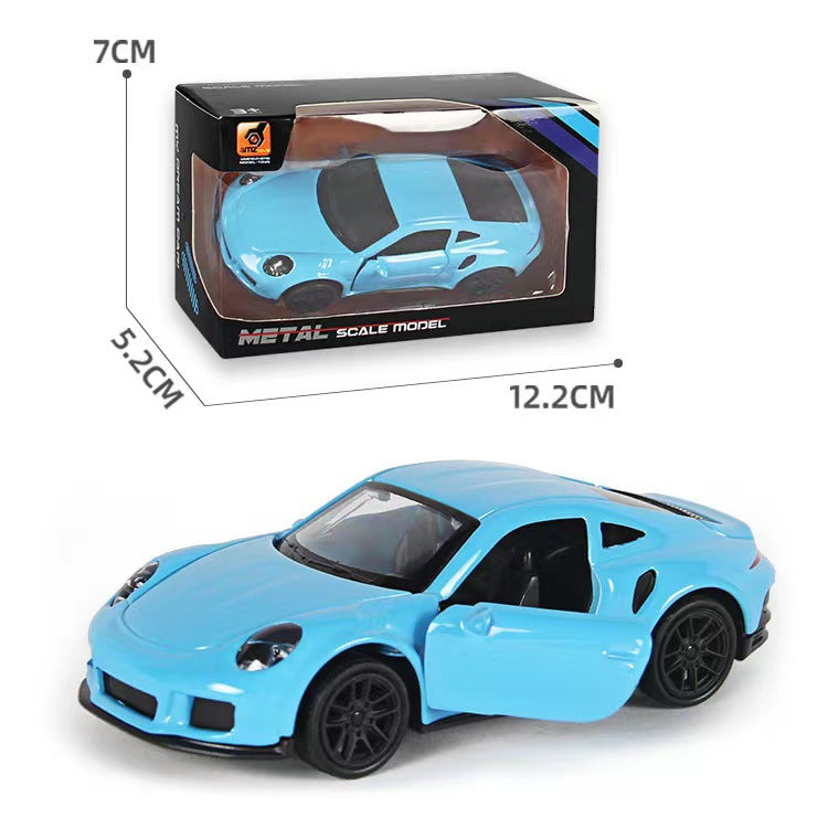 1:43 Diecast Alloy Car Model Metal Pull Back Simulation Car Toy Boy Sports Car Ornament with to Open the Door Toys for Kids