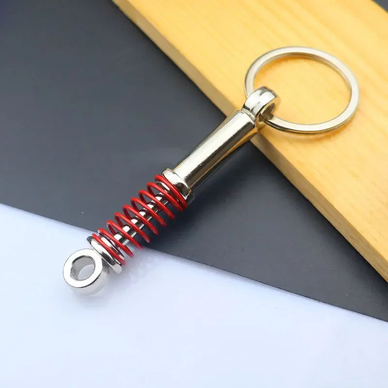 Mini Zinc Alloy Auto Parts Keychains Simulated Speed Gearbox Absorber Motor Piston Pendant Car Keys Holder Keyring Cute Men Gift