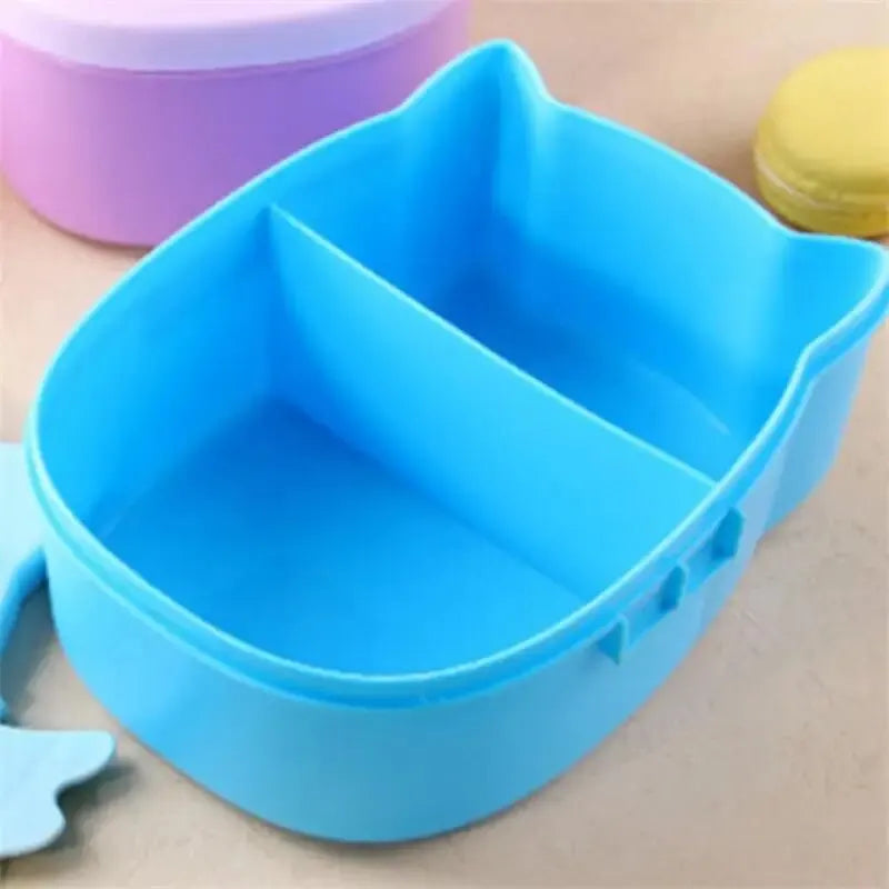 Portable Plastic Children Students Lunch Box Bento Box Food Container Carton Dinnerware Cutlery Food Container