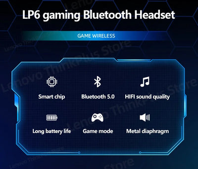 اختيار 100% الأصلي لينوفو LP6 TWS سماعة بلوتوث لاسلكية طويلة التحمل سماعة ألعاب عالية الدقة مكالمات مع ميكروفون سماعات أذن موسيقية