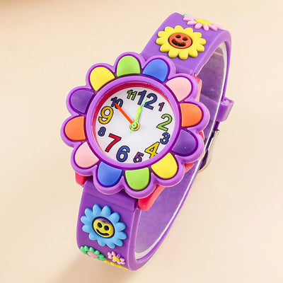 Children's Cartoon Watch Quartz Silicone Watch Elementary School Girls Boys Children's Watch 3D Silicone Strap