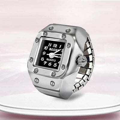 Ring Watch New Hot Selling Creative Alloy Shell Finger Square Dial Couple Men And Women