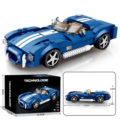 مجموعة مكعبات بناء سيارة AC COBRA مكونة من 312 قطعة، مركبة مدينة إبداعية، نموذج سيارة DIY، ألعاب عرض سطح المكتب للأطفال، هدايا العطلات