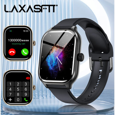 LAXASFIT Voice Call smartwatch 24 Hour Health Monitor 100+ Sports Modes Bluetooth smartwatch for Men Women 2.01 Display