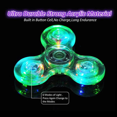 Luminous LED light Fidget Spinner Hand Top Spinners Glow in Dark Light EDC Figet Spiner Finger Stress Relief Toys