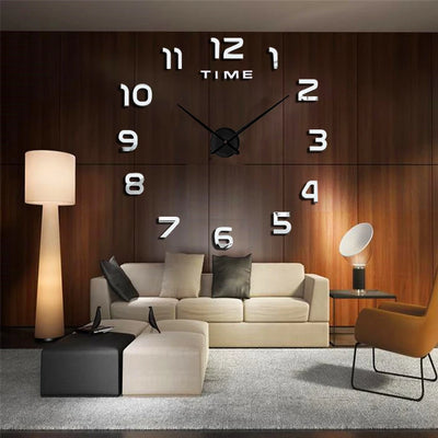 2023 Modern Design Large Wall Clock 3D DIY Quartz Clocks Fashion Watches Acrylic Mirror Stickers Living Room Home Decor Horloge