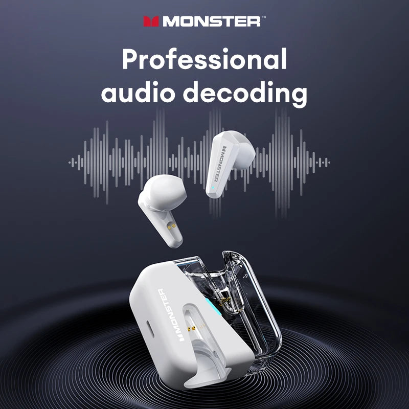 Choice Original Monster XKT01MK Ⅱ Wireless Bluetooth V5.4 Headphones HD Microphone Long Endurance Earbuds Low Latency Earphone