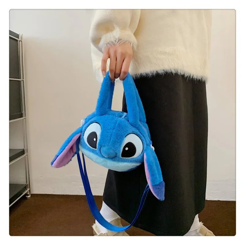 Disney New Lilo & Stitch Plush Toys Kawaii Plush Messenger Bag Girl Handbag Anime Stuffed Toys Children Cartoon Plushie Soft Bag