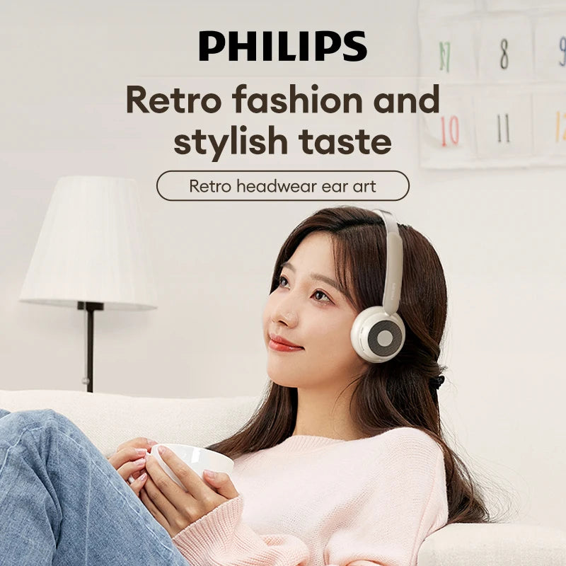 Choice Original Philips TAH1129 Bluetooth V5.4 Earphones Wireless Over The Ear Headset Noise Cancellation Gaming 60H Earbuds New