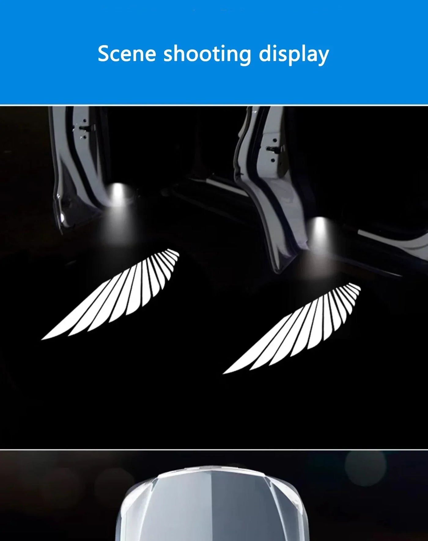 2Pcs Car Angel Wings Wireless Door LED HD Welcome Decorative Light Courtesy Bulb Lamp Shadow Cars Projector Accessories Tools Ne