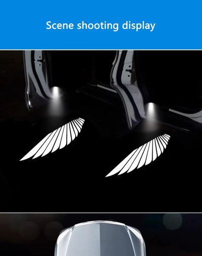 2Pcs Car Angel Wings Wireless Door LED HD Welcome Decorative Light Courtesy Bulb Lamp Shadow Cars Projector Accessories Tools Ne