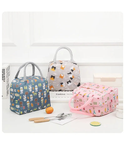 Colorful Insulated Large Capacity Lunch Bag with Aluminum Foil Thickened Bento Bag, Insulated Lunch and Storage Bag