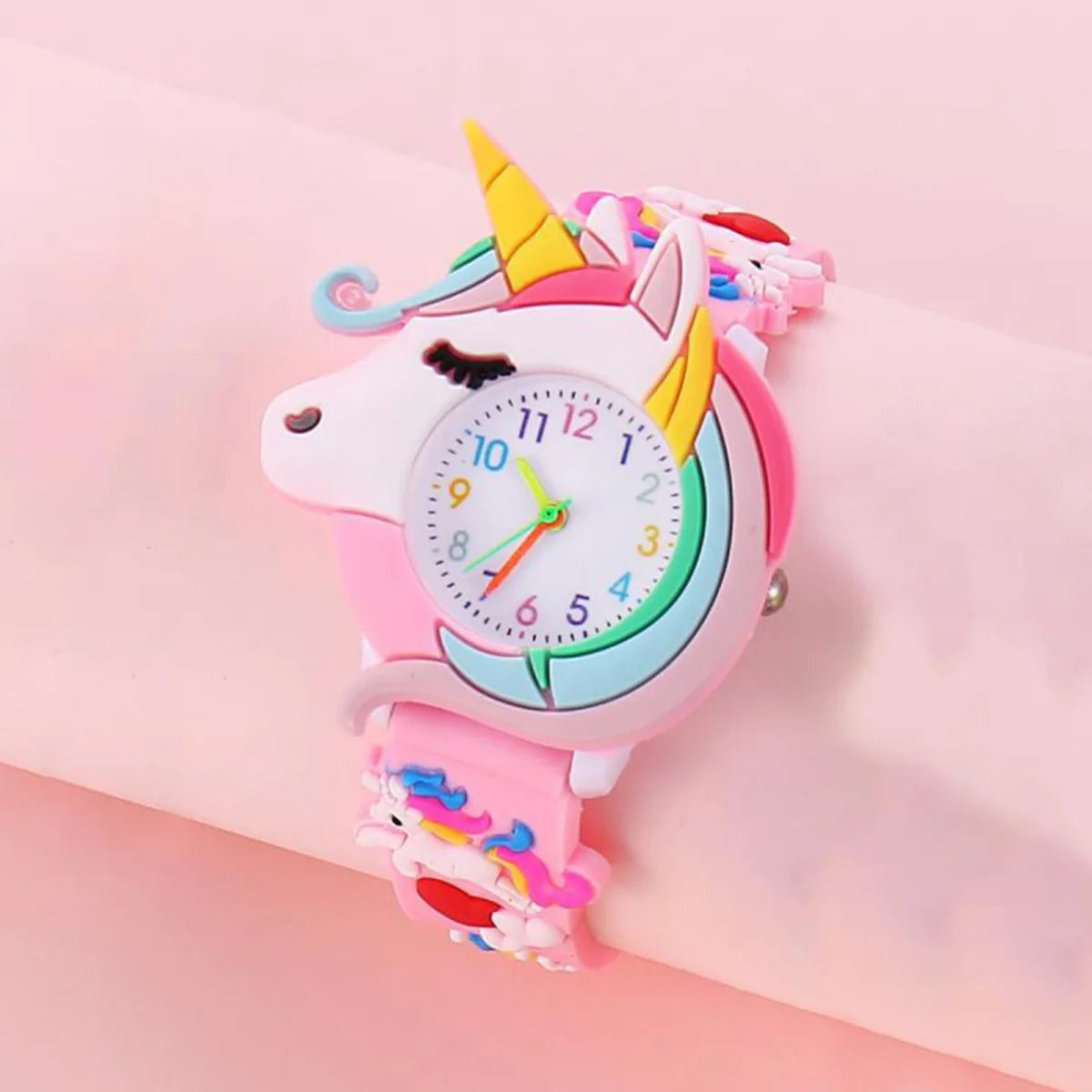 2024 New Rainbow Cloud Printed Silicone Band Children's Watch Girl Cute Cartoon Quartz Watch Kids Watches Boys Girl Watche