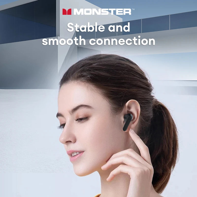 سماعة Monster XKT27 Bluetooth V5.4 ذات وضع الاستعداد الطويل وسماعات أذن HIFI Sound وذكية لتقليل الضوضاء ومكالمات عالية الدقة