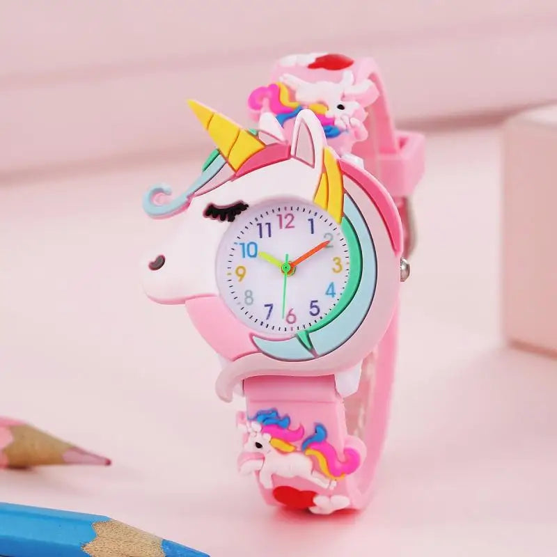 2024 New Rainbow Cloud Printed Silicone Band Children's Watch Girl Cute Cartoon Quartz Watch Kids Watches Boys Girl Watche