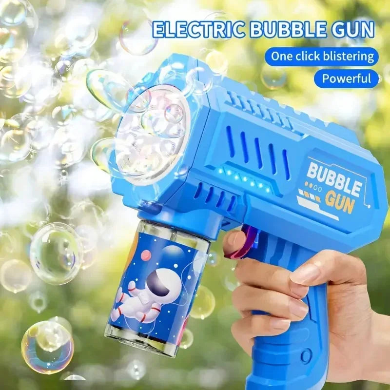 10 Holes Children Electric Bubble Gun Rocket Soap  Automatic Bubble Machine Bubbles Gun Kids Summer Outdoor Bubble Blowing Toys