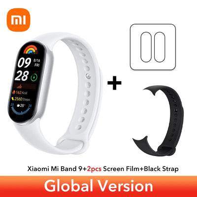 الإصدار العالمي من سوار Xiaomi Smart Band 9 مقاس 1.62 بوصة AMOLED يدعم أكثر من 150 وضعًا رياضيًا وعمر بطارية يصل إلى 21 يومًا ومراقبة النوم SpO2* سوار