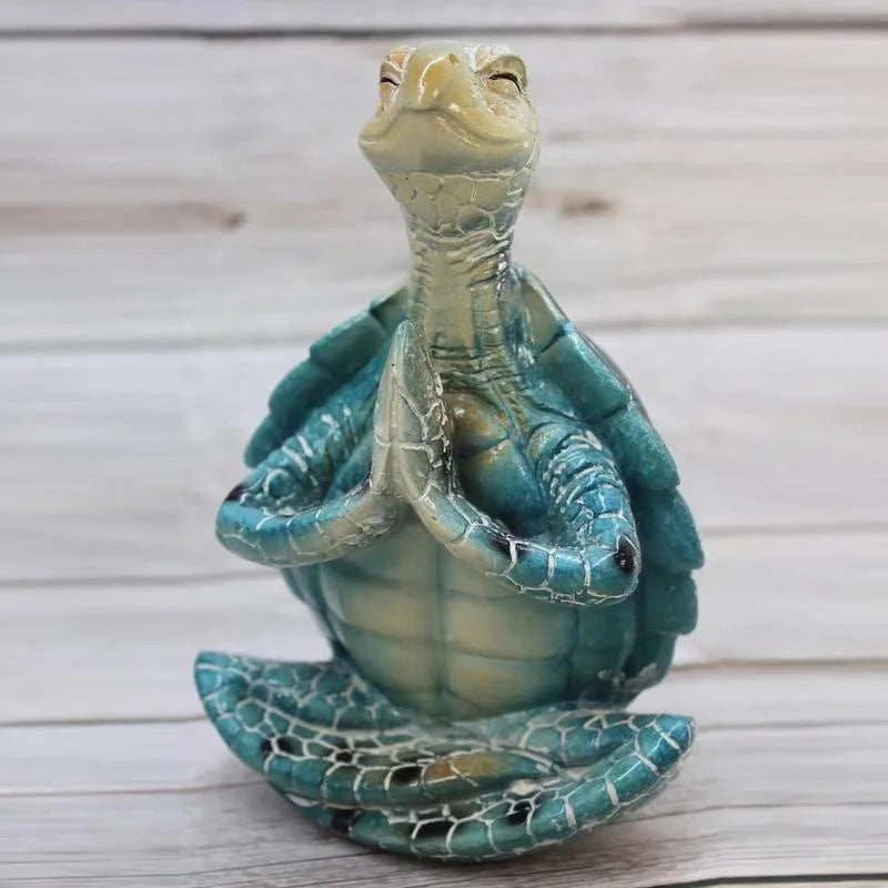 Sea Turtle Figurine Peacefulness Meditating Sea Turtle Statue Decorations for Buddha Zen Yoga Frog Garden Statue Ornament For