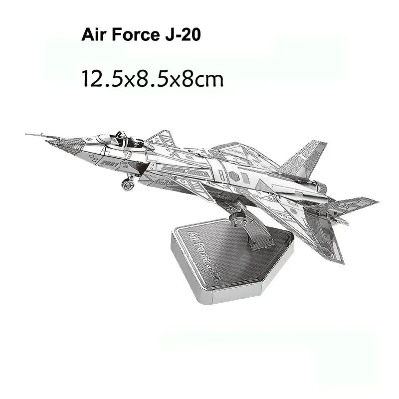 3D Metal Puzzles Military J-20 J-10B SU-34 KA-50 Fighter UFO RAH-66 Helicopter DIY Handmade Assemble Model Jigsaw Puzzles