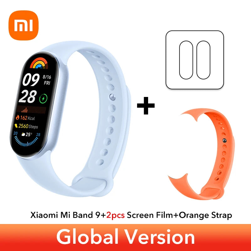 إصدار عالمي سريع الشحن من Xiaomi Smart Band 9 مقاس 1.62 بوصة AMOLED 150+ وضع رياضي عمر بطارية 21 يومًا * مراقبة النوم SpO2 * سوار