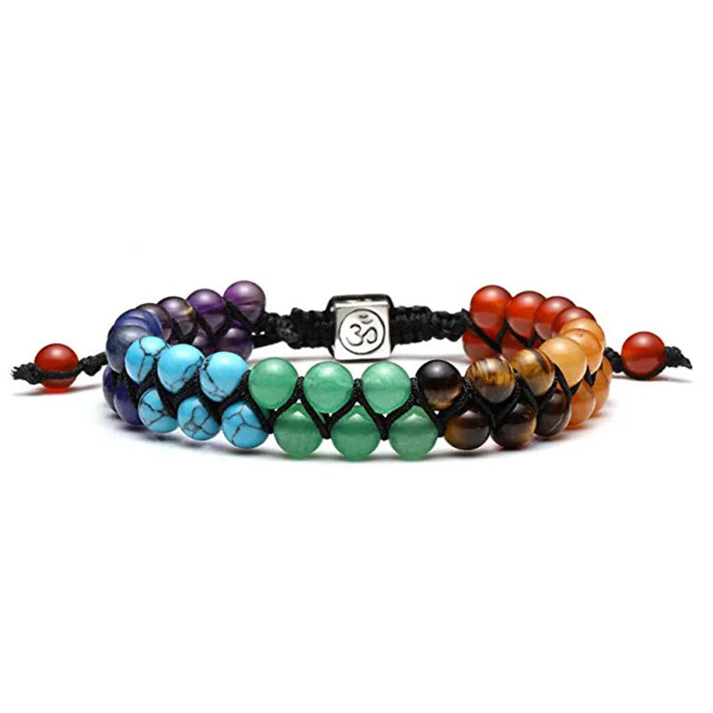 New 7 Chakra Treatment Crystal Men Bracelet Yoga Stone Adjustable Beads Bracelet Meditation Relaxation Anxiety Women's Bracele