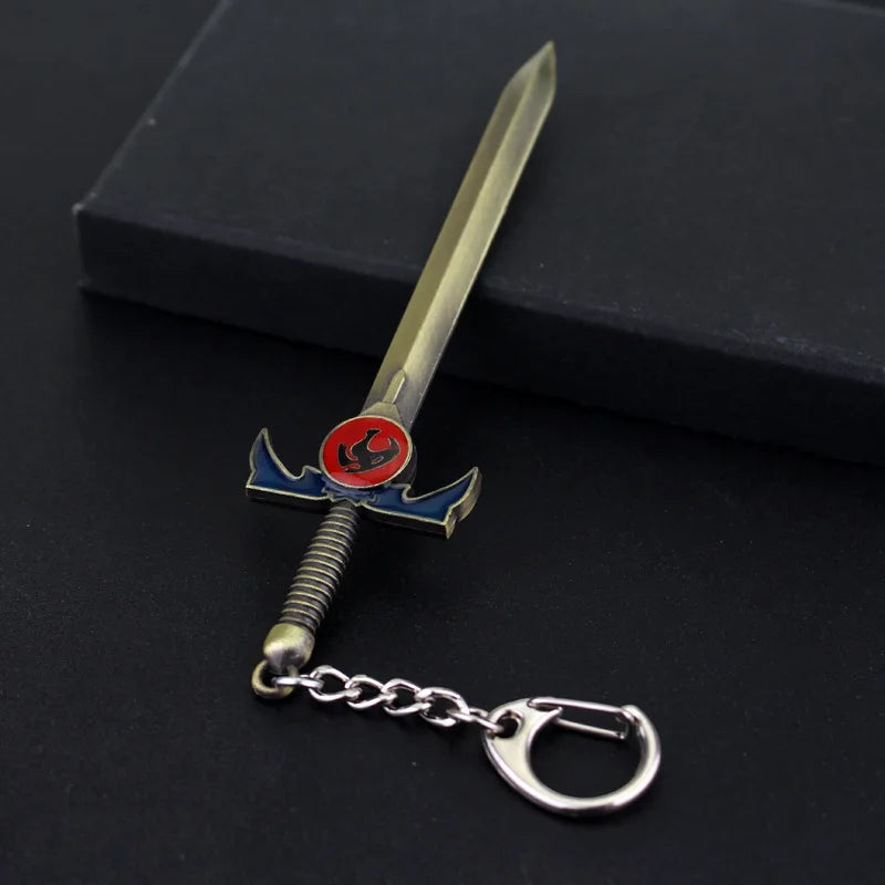 Thundercats Weapon Sword Pendants Key Chain Metal Lion Mark Logo Keychains Key Rings Men Movie Jewelry Key Holder Chaveiro Gift