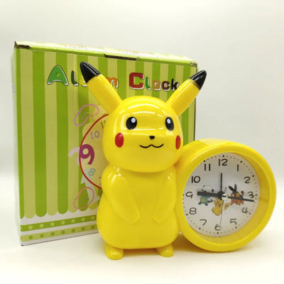 New Genuine Pokemon Anime Pikachu Catoon Kawaii Model Action Decoration Toy Children Alarm Pointer Clock Student Kids Gift